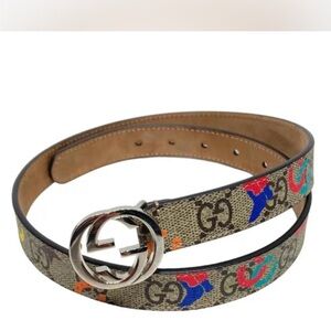 Children’s Gucci Beige Multicolor GG Logo Belt